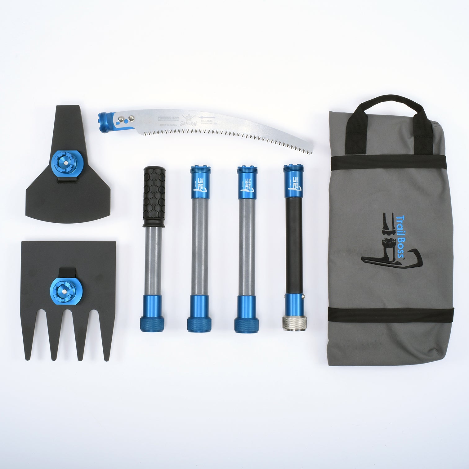 4-Piece Handle with 3 Heads and Tool Wrap